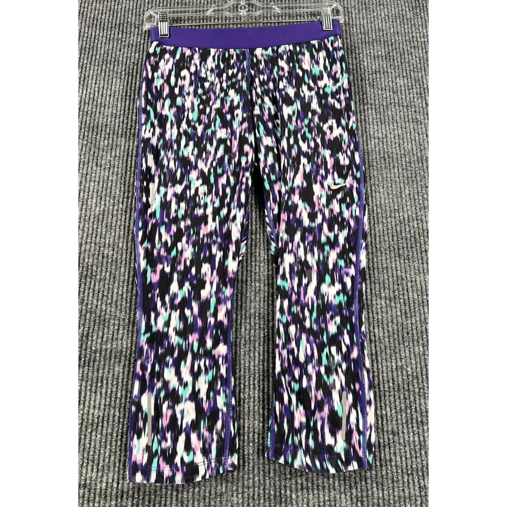 Nike Leggings Womens Small Purple Active Casual Dri Fit Gym Run Lift Yoga